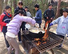 新入生がキャンプを行う千刈キャンプ
