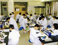 様々な実験ができるよう工夫された理科室
