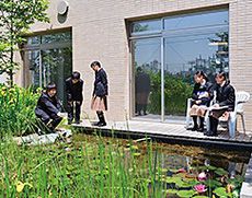 生き物の生態を観察できるビオトープ
